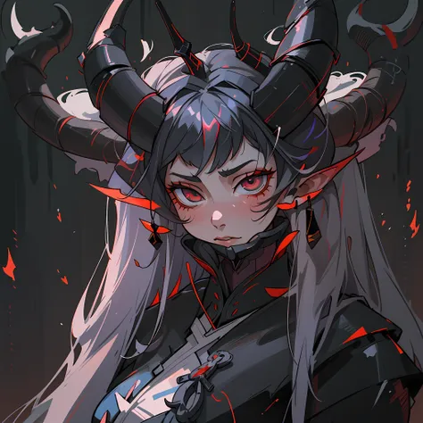 a close up of a woman with horns and a demon face, digital art inspired by li mei-shu, cgsociety contest winner, digital art, al...