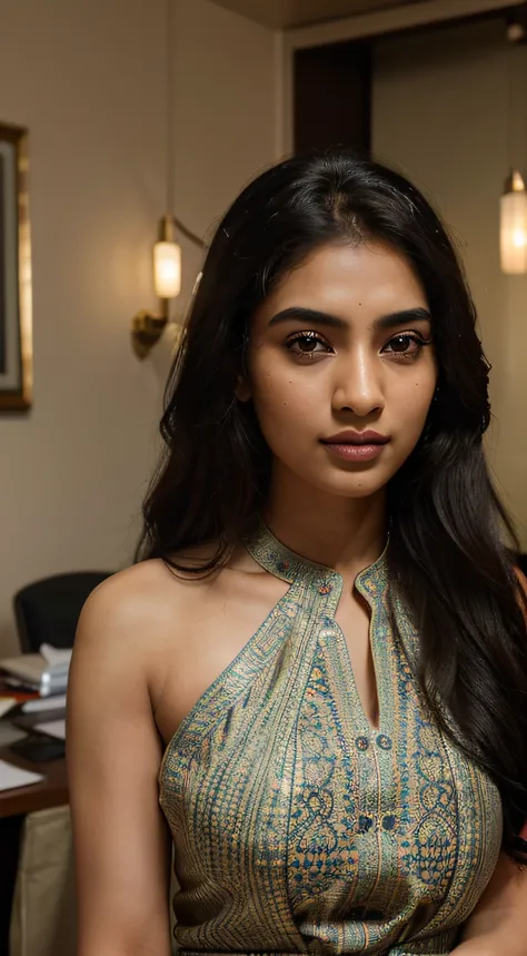 ultra-realistic photographs,Indian Instagram female model,mid 20s,9:16,mid-shot,beautiful detailed eyes,detailed lips,longeyelashes,black curly hair,naturally full eyebrows,perfectly formed nose,expressive face,attractive appearance,confident and elegant p...