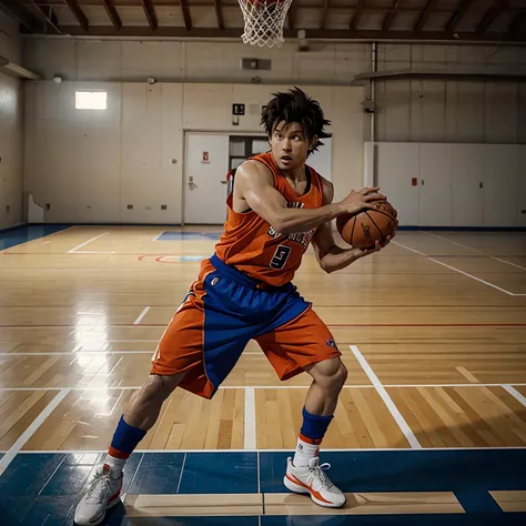 Goku jogando basquete