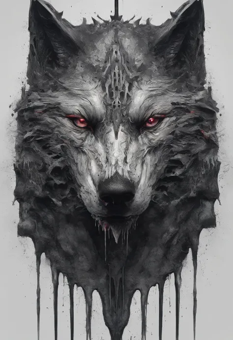 Splash art, a wolf head, ((white background)), piercing eyes, epic Instagram, artstation, splash style of colorful paint, contour, hyperdetailed intricately detailed , unreal engine, fantastical, intricate detail, splash screen, complementary colors, fanta...