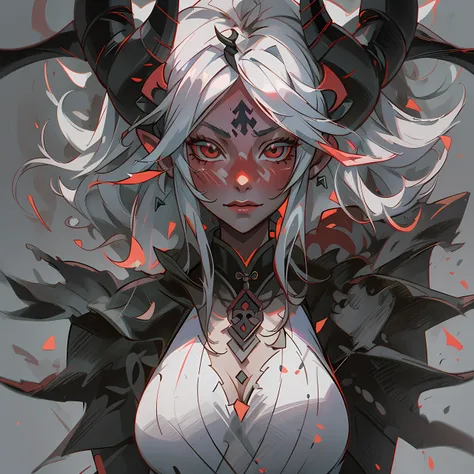 a close up of a woman with horns and a demon face, digital art inspired by Li Mei-shu, cgsociety contest winner, digital art, albedo from overlord, onmyoji portrait, deviantart artstation cgscosiety, fanart best artstation, badass anime 8 k, portrait gapmo...