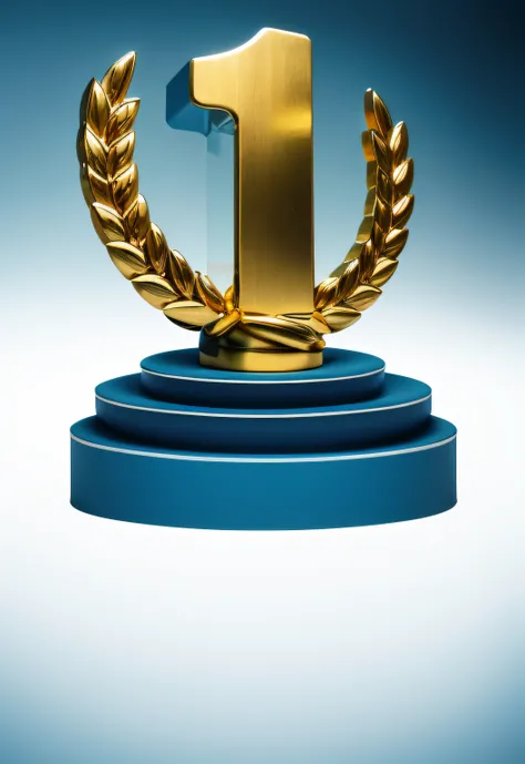 There is a gold trophy，There is a laurel wreath on it, award winning picture, Awards, award winning cgi, award winning 3d render, Highly detailed. realistic award, 1 st place, 1 st place, picture of the year award, Award-Awarded. rendering by octane, 1 st ...