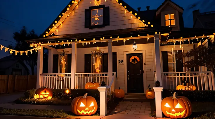 Halloween decoration of residents houses