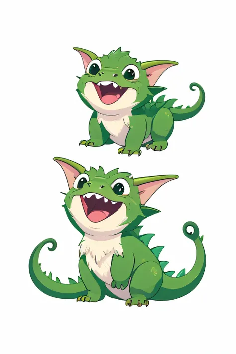 Cute Baby Dragon、laugh、Cartoon style、illustratio、White background