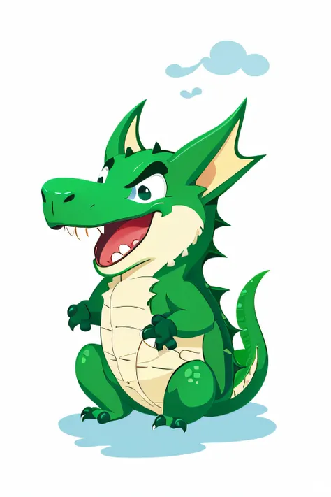 Cute Baby Dragon、laugh、Cartoon style、illustratio、White background