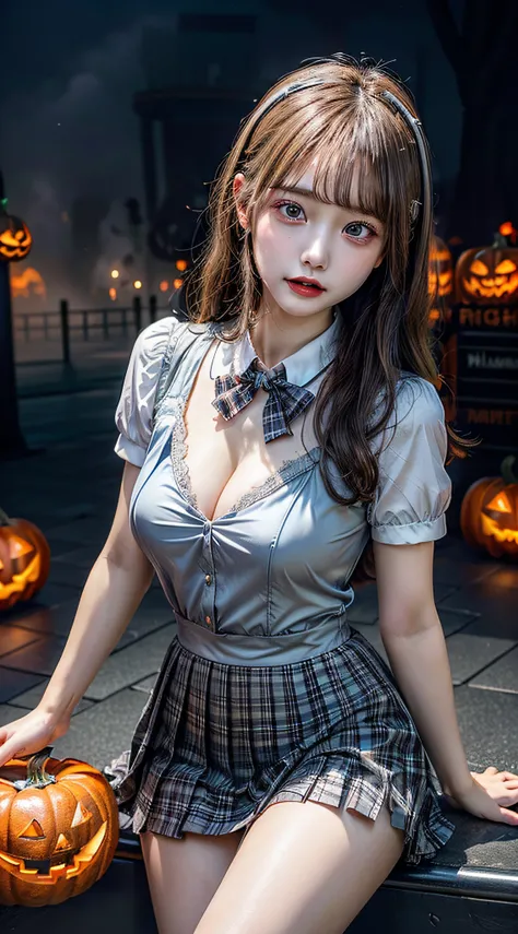 (A photo of a beautiful girl wearing a princess dress:1.5), 1beautiful girl, Amazing face and eyes, (extremely detailed beautiful face), (The sexiest look), (Beautiful big breasts:1.2), (School uniform, Pleated miniskirt:1.2), (Best Quality:1.4), (Ultra-de...