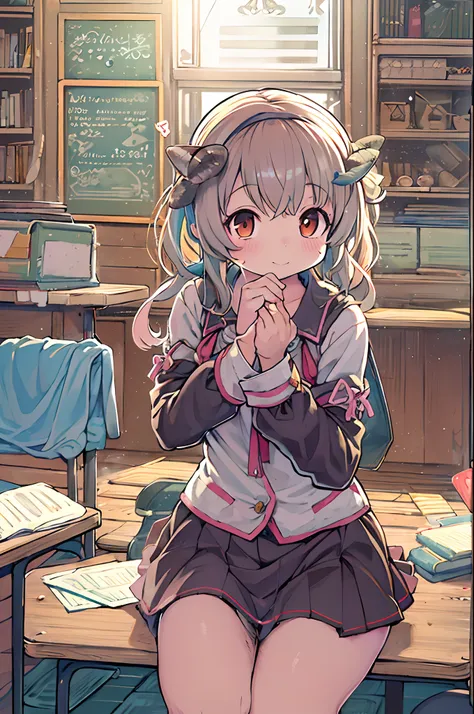 Anime girl sitting at a classroom desk with her hand on her chin, small curvy loli, Anime visuals of cute girls, Kantai Collection Style, anime moe art style, splash art anime loli, best anime 4k konachan wallpaper, the anime girl is crouching, Cute anime ...