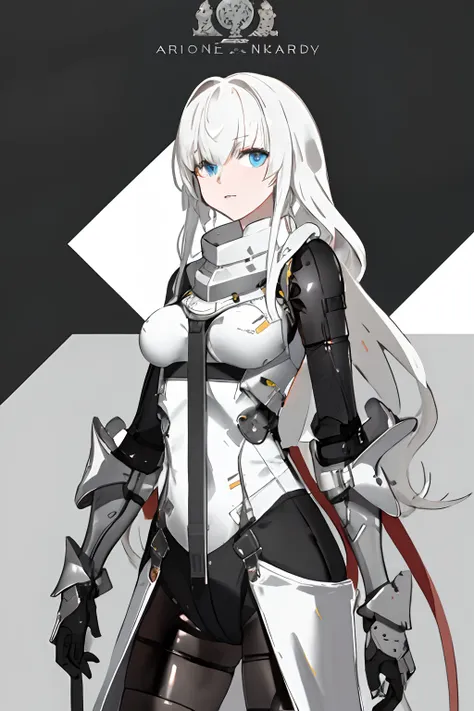 1girl,solo,white hair,long hair,armor