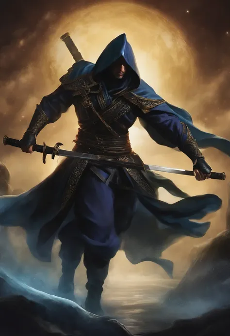 The Voidblade Katanas enigmatic male wielder is a figure veiled in darkness, with a presence that suggests mastery of cosmic secrets. His attire is an enigma, reflecting the inky shadows that envelop him. When he unsheathes the katana, the world becomes a ...