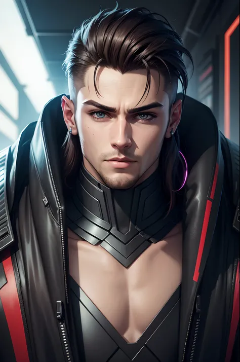 Change background cyberpunk handsome boy, realistic face, 8k, ultra realistic,stylish hair,realistic face,