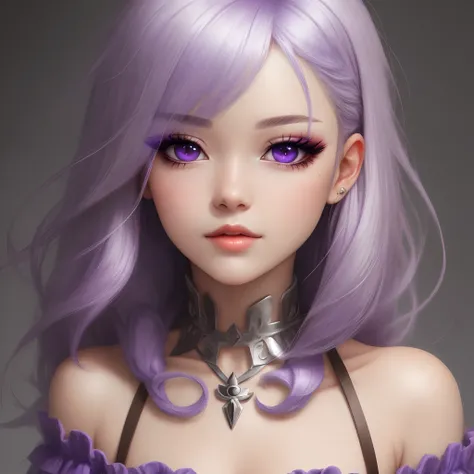 silber hair　Purple eye