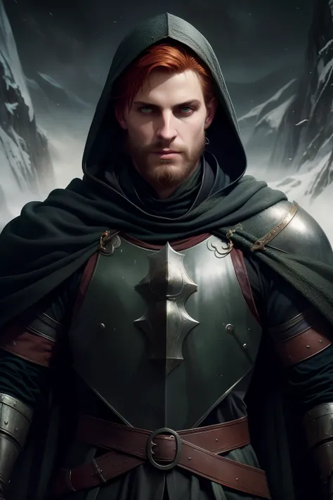 arafed man in a green cloak and a black cape, fantasy character portrait, fantasy rpg symmetrical portrait, fantasy concept art portrait, fantasy male portrait, inspired by Johannes Helgeson, tuomas korpi and wlop, tom bagshaw weta studio, wojtek fus, fant...