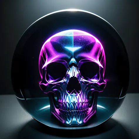 Holography translucent skull , raw style