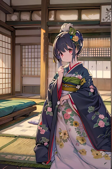 (8K, Best Quality, masutepiece, Ultra high definition: 1.2),Kimono,traditional Japanese room,Hakama,fullllbody