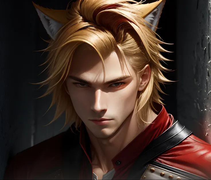 Man Blonde Red Eyes Wolf Hair Red Parker Wolf