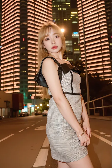 Blonde woman posing for photo in clothes in city, on rooftop tokyo night, taken with canon eos 5 d mark iv, taken with canon eos 5 d, taken with a canon eos 5d, taken with a canon eos 5 d, Shot on a Canon EOS R5, shot on canon eos r 5, shot in canon 50mm f...