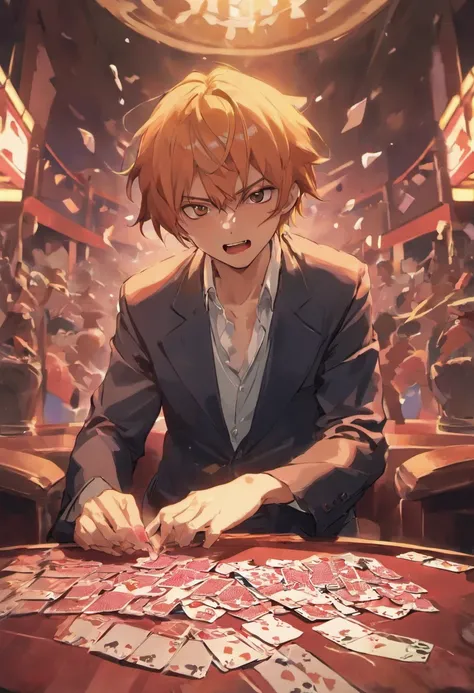 I need a mean looking shark with card in his hands playing poker