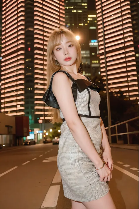 Blonde woman posing for photo in clothes in city, on rooftop tokyo night, taken with canon eos 5 d mark iv, taken with canon eos 5 d, taken with a canon eos 5d, taken with a canon eos 5 d, Shot on a Canon EOS R5, shot on canon eos r 5, shot in canon 50mm f...