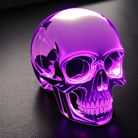 Holography skull , raw style