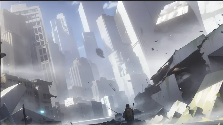 The destroyed apocalyptic city