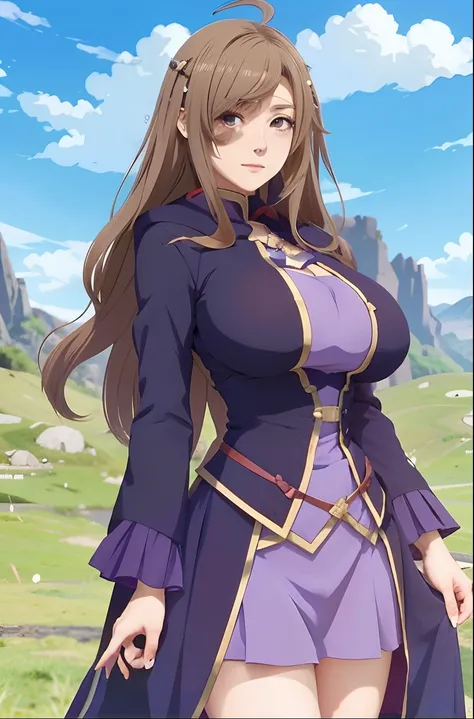 uma mulher em um vestido roxo e uma longa capa roxa, Impacto de Ayaka Genshin, popular Isekai anime, Isekai, ayaka jogo genshin impact, Marin Kitagawa Fanart, visual anime de uma jovem mulher, personagem de anime feminino, estilo anime como destino/noite d...