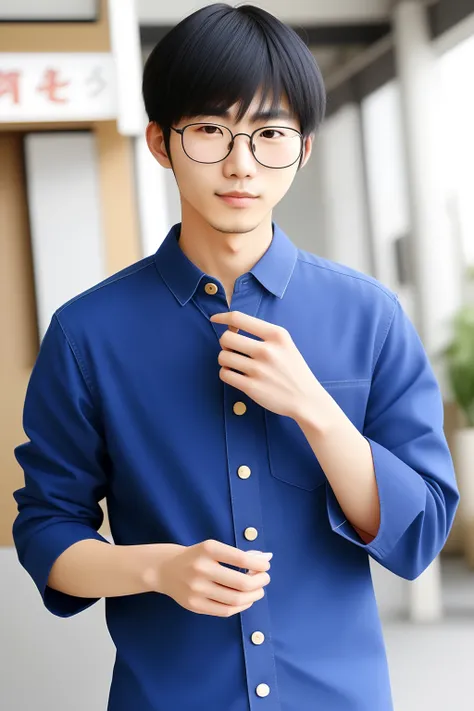 Young Japan man wearing round glasses