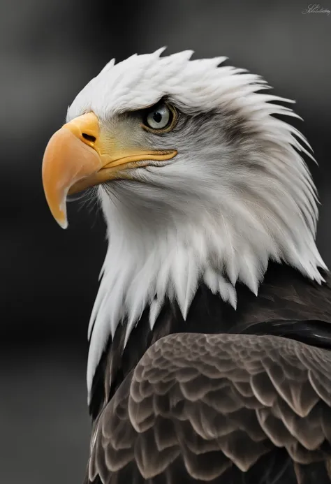 bald eagle, rasgos infantiles, thick lines, sin color, fondo blanco, solo guiones.