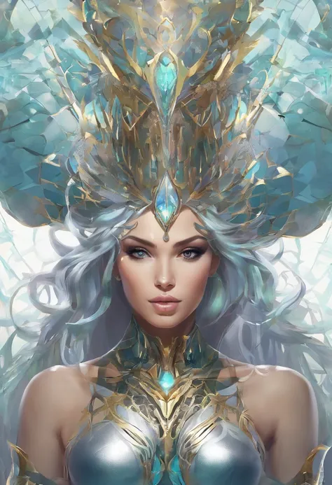 All over the mermaids，with a crown on her head, portrait of mermaid warrior, portrait of mermaid queen, Fantasy art style, Extremely detailed Artgerm, Phlegm sputum, phlegm | Art germ, Fantasy art Behance, Deviantart ArtStation CGSCOSIETY, 2. 5 D CGI anime...