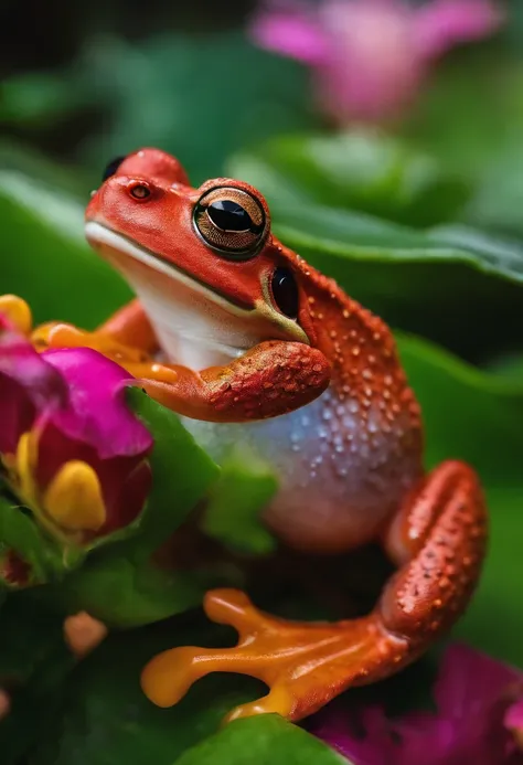 Sapo froggy altamente detalhado segurando moeda e dinheiro