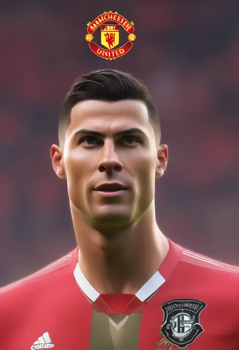 cristiano ronaldo, manchester united，(pixar style) (masterpiece:1.2) (bokeh) (best quality) (detailed skin) (detailed texture) (8k) (claymation) (cinematic lighting) (sharp focus）