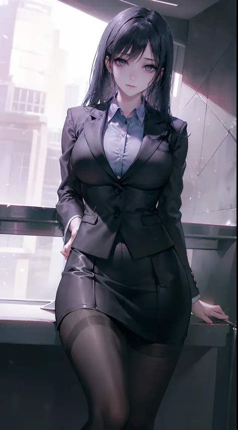 korean girl, ceo, classy upper-class elite business shirt, working in an office、wearing a strict business suit, wearing pantyhos...