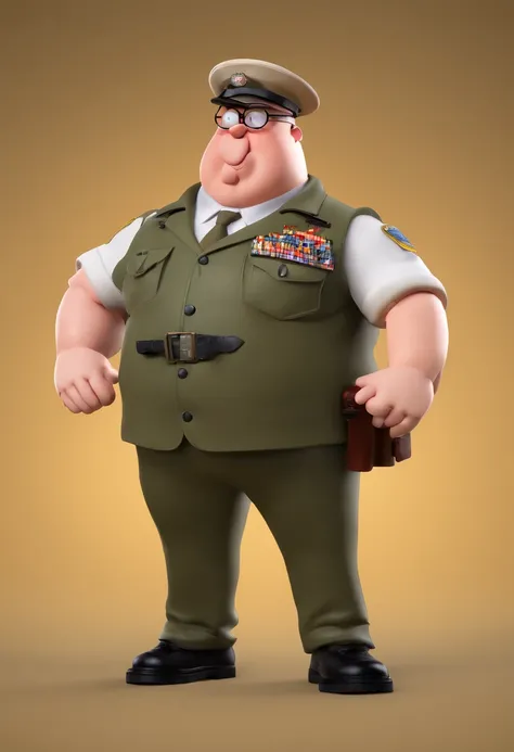 Peter Griffin from (Family Guy) dressed up in military gear ready to kick ass