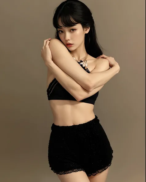 um close up de uma mulher de top preto e shorts, Kiko Mizuhara, Heonhwa Choe, song hye - kyo, TaeJune Kim, Shin min jeong, jia, gemma chen, Seseon Yoon, Lee Ji - Eun, Lee Ji-eun, Ji-Min, Gongbi, Kim Hyun Joo, Dom Yunjoo