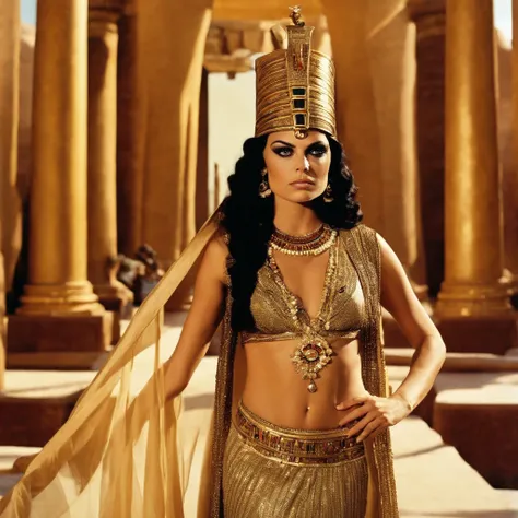 Mila kunis as cleopatra in the (cleopatra movie 1963), wide angle, colour film