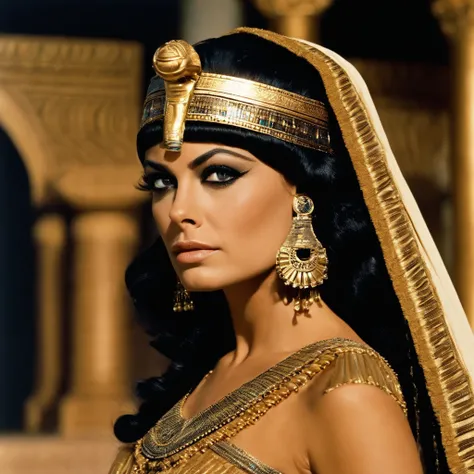 Mila kunis as cleopatra in the (cleopatra movie 1963), wide angle, colour film