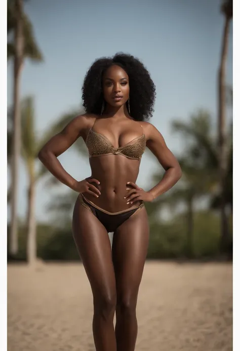 ((Dark African skin, Very deep ebony skin)), ((Its beauty is undeniable)), ((Excited cute face)), ((Hyper-detailed perfect eyes,)), ((Linda pose)), ((Langue de sortie)), ((seducer )), sexy, (( bra and panties)), ((ponytail with long curly African hair,)), ...