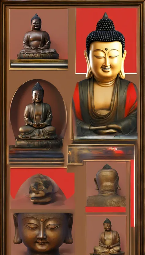 Black Buddha painted on Kim Jong-uns face，jpn，Creepy grin，terrifying，horor