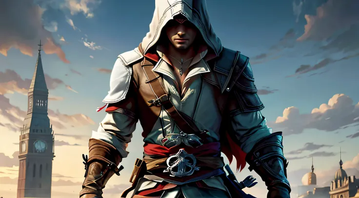 Super Detalhe, luz detalhada, sombras detalhadas, rapaz alto, assassins creed