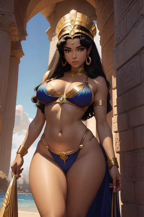 art inspired by John Buscemas stroke, cleopatrah, a rainha do Egito, Beautful, voluptuosa e sensual, seduzindo Marco Antonio