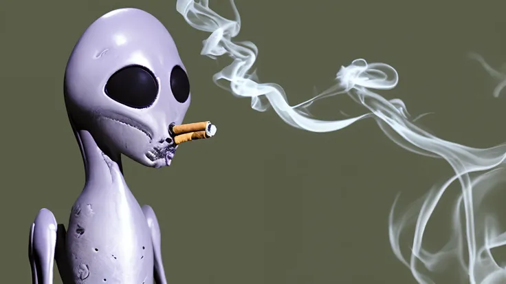 Alien smoking marijuana