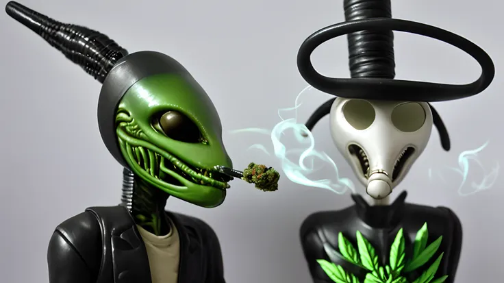 Alien smoking marijuana