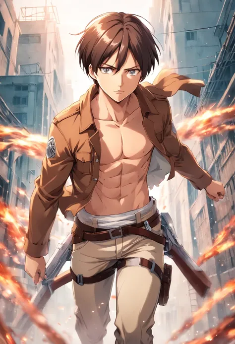 Attack on Titan, Personaje masculino, cabello pelirrojo, ojos ambar, piel blanca, Reconocimiento de tropas, 23 years