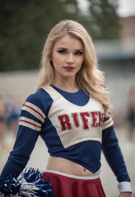 cheerleader outfit, sexy student, blonde