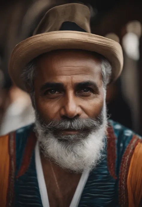 Retrato de um pai com barba preta