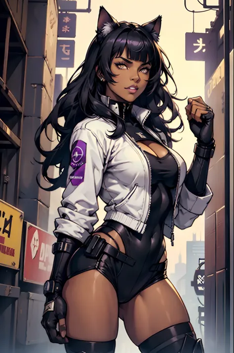 (masterpiece, best quality:1.3), highly detailed, intricate, professional art, digital art, 8k, blake belladonna, (african woman...