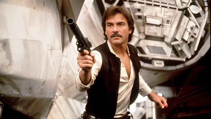 (Tom Selleck), the star wars movie, han solo, star wars film still, film still from star wars, still from star wars (1977), still from star wars, star wars movie still, movie still from star wars, scene from star wars 1977, Tom Selleck