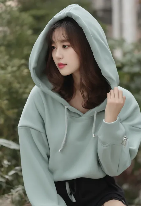 Fashionable　Korea　Hoodie　Cute big hood　bangss