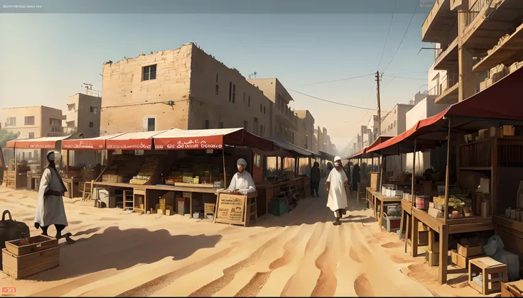 Kandahar 1923 dusty desert 20 feet tall giant wine glass covered in dust upside down in the sand, with poor old arab ragged beggers on each side, market stalls in background, 19th century photographic, 8K hyper-realistic