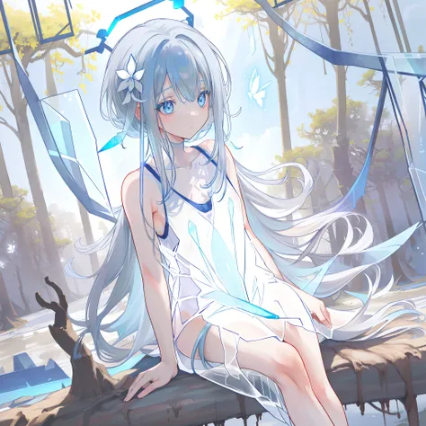 (((a close view: 1.4))) of an anime teen girl, (sitting on (((muddy forest: 1.9))) body covered in (mud: 1.7)), (((half naked)))...