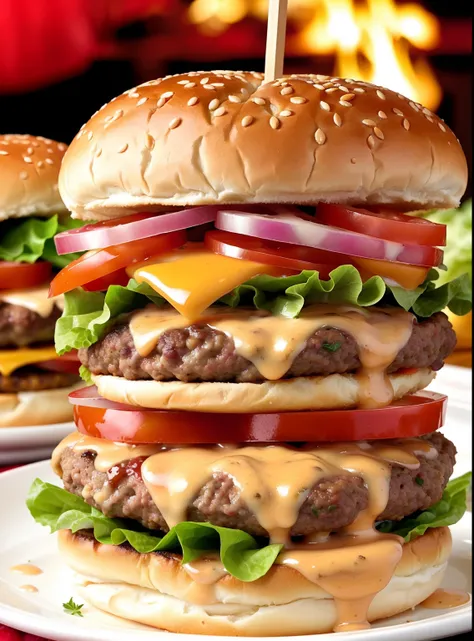 hamburger，Mouthwatering burgers，Tasty and juicy